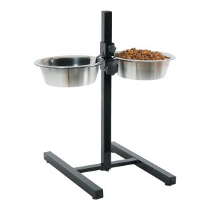 Adjustable Stand with Two Stainless Steel Dog Bowls, 1.5 L