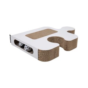 Connectable Cardboard Cat Scratch Toy with Bell Balls
