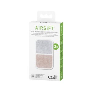 Dual-Action Carbon Cat Litter Box Filter Pads, 2-Pack