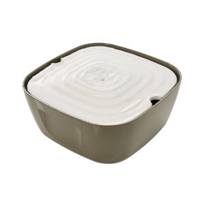 Filtered Pet Drinking Fountain with Wide Drinking Surface, 2.5 L, Warm Grey
