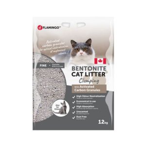 Fine-Grain Clumping Bentonite Cat Litter with Activated Charcoal, 12 kg